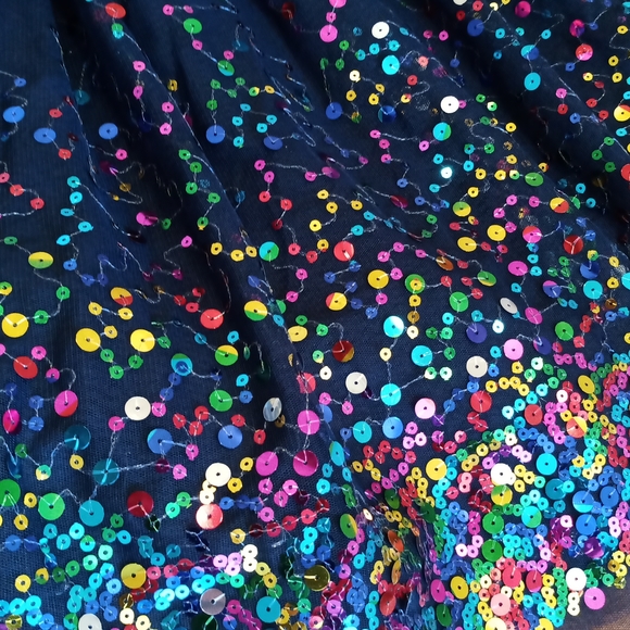 Knit Works Navy Rainbow Sequins Dress, 16 - Picture 3 of 8